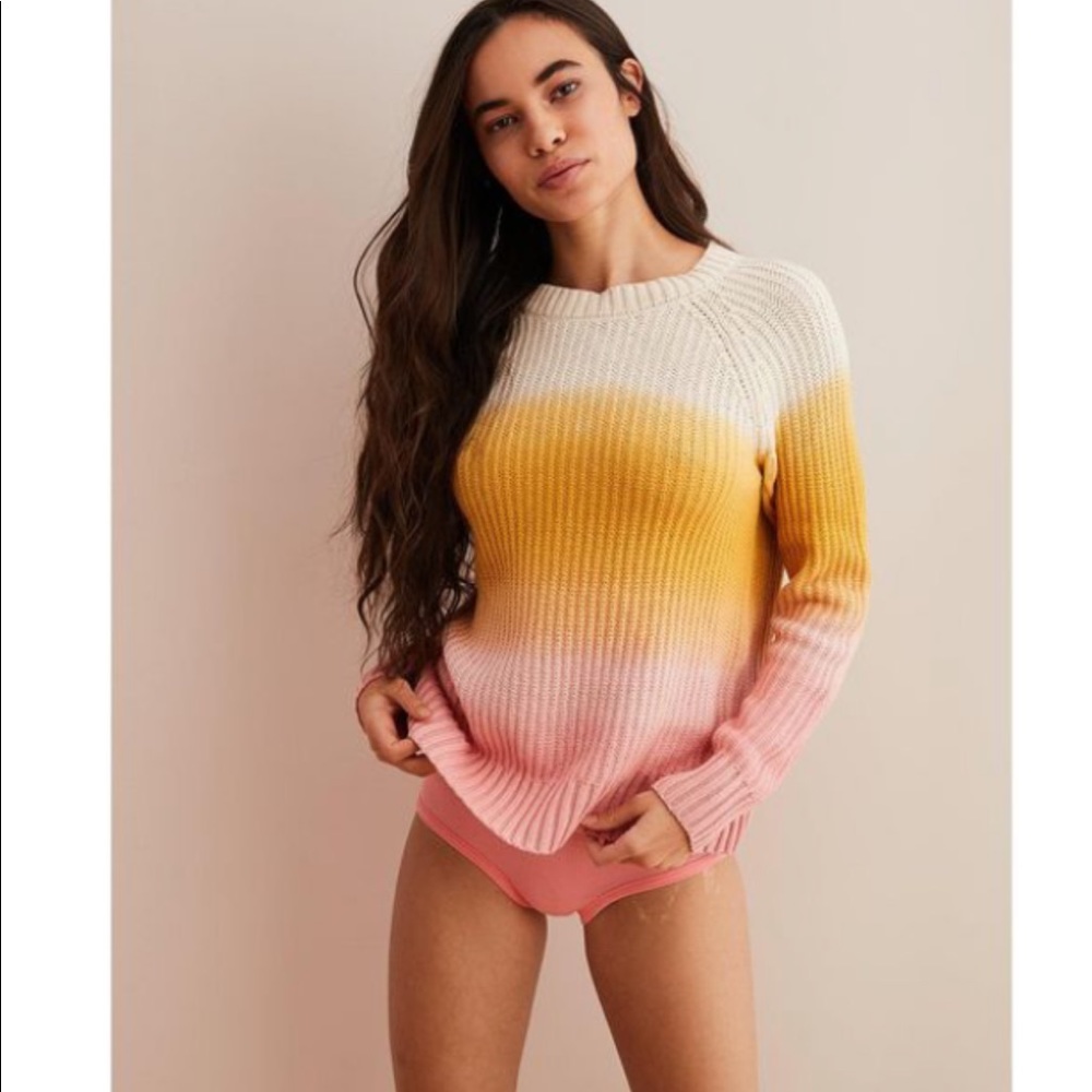 Aerie Multicolor Ombré Pullover Sweater Sz Medium